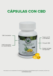 Cápsulas de CBD natural - 15 Cápsulas