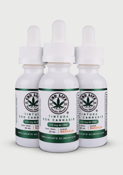 3 Pack Tintura con cannabis sabor naranja (125 mg de CBD)