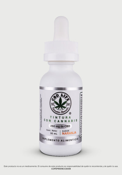 Tintura con cannabis sabor naranja 250 mg de CBD