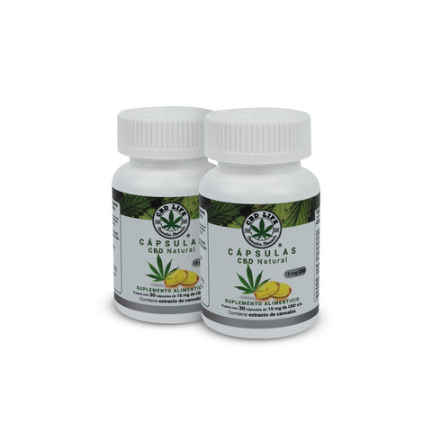 Cápsulas de CBD 15mg | 30 Cápsulas con Aceite MCT de Coco Orgánico