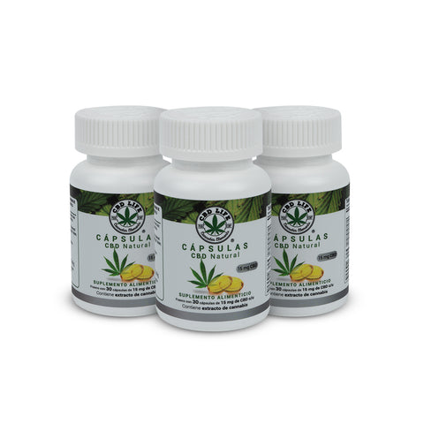 Cápsulas de CBD 15mg | 30 Cápsulas con Aceite MCT de Coco Orgánico