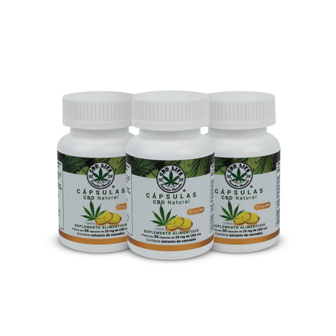 Cápsulas de CBD 25mg | 30 Cápsulas con Aceite MCT de Coco Orgánico
