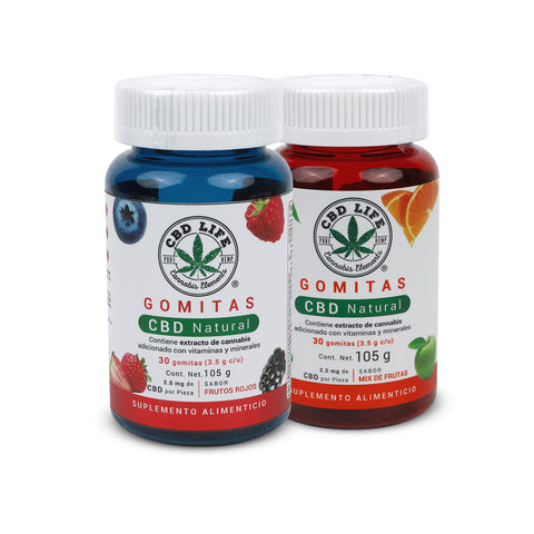Gomitas con CBD - Duo Pack (Frutos Rojos y Mix de Frutas)