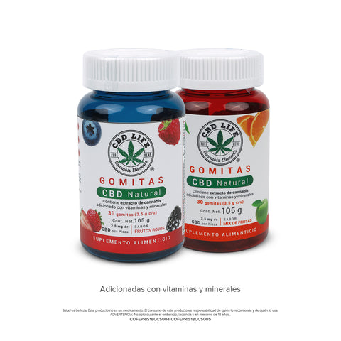 Gomitas con CBD - Duo Pack (Frutos Rojos y Mix de Frutas)
