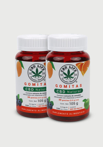 2 pack Gomitas con CBD - Sabor Mix de Frutas