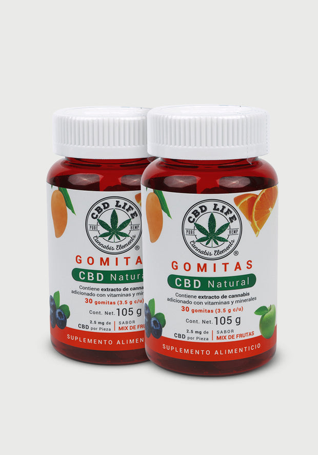 2 pack Gomitas con CBD - Sabor Mix de Frutas
