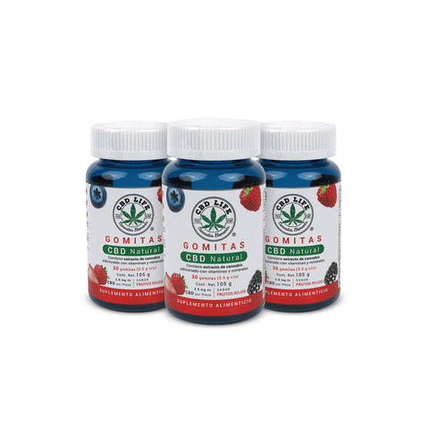 Gomitas con CBD Sabor Frutos Rojos | Con Vitaminas y Minerales