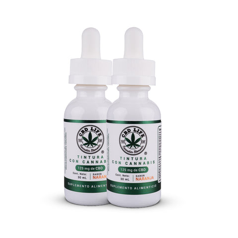 Tintura de CBD 125mg | Aceite de Cannabis con Sabor a Naranja Orgánica