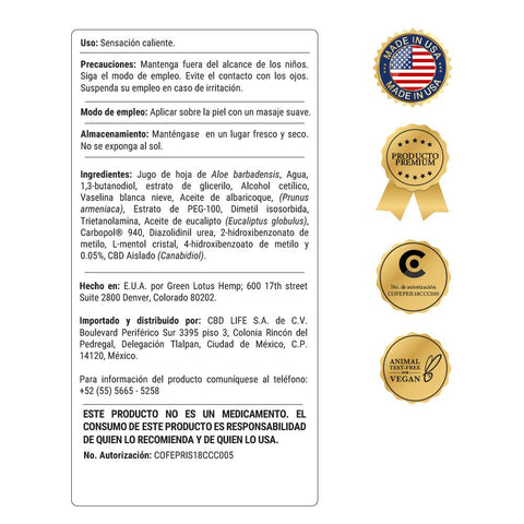 Bálsamo Caliente con CBD | Crema Corporal Térmica | Relajación Muscular - CBD Life