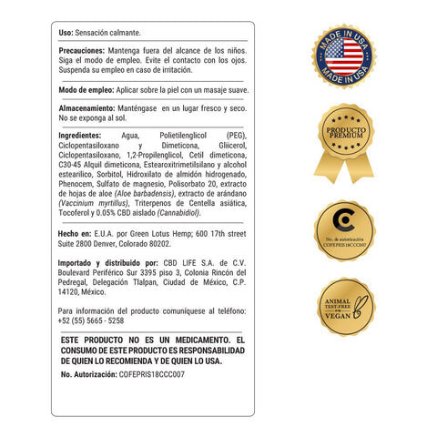 Bálsamo Calmante con CBD | Crema Corporal | Hidrata y relaja tu piel - CBD Life
