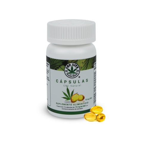 Cápsulas de CBD 15mg, 30 Cápsulas con Aceite MCT de Coco Orgánico