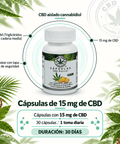 Cápsulas de CBD 15mg | 30 Cápsulas con Aceite MCT de Coco Orgánico - CBD Life
