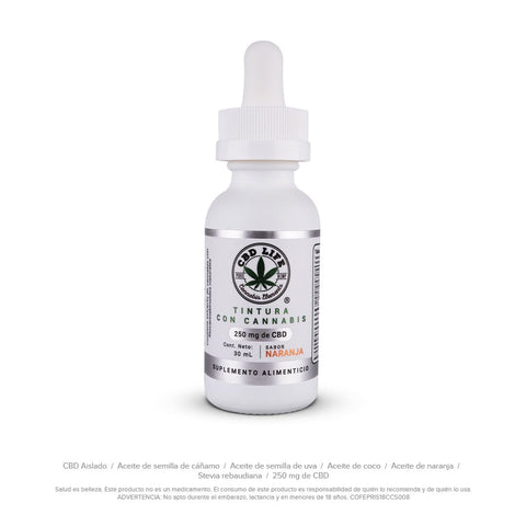 Tintura de CBD 250mg, Aceite de Cannabis con Sabor a Naranja Orgánica - imagen 2