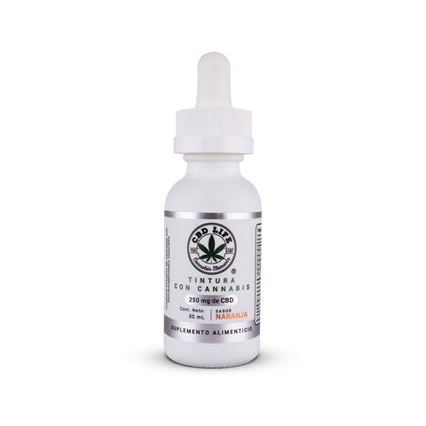 Tintura de CBD 250mg, Aceite de Cannabis con Sabor a Naranja Orgánica